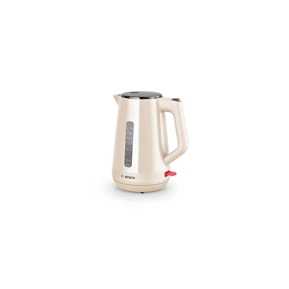 Bosch Mymoment Delight Twk1m127gb Plastic Cordless Kettle, With Dual Sided Water Gauge, 1.7 Litres, 3000W - Cream