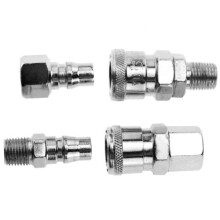 4 pc 1/4" BSP Air Line Hose Fittings Quick Release Coupler Bayonet Connectors Male Female