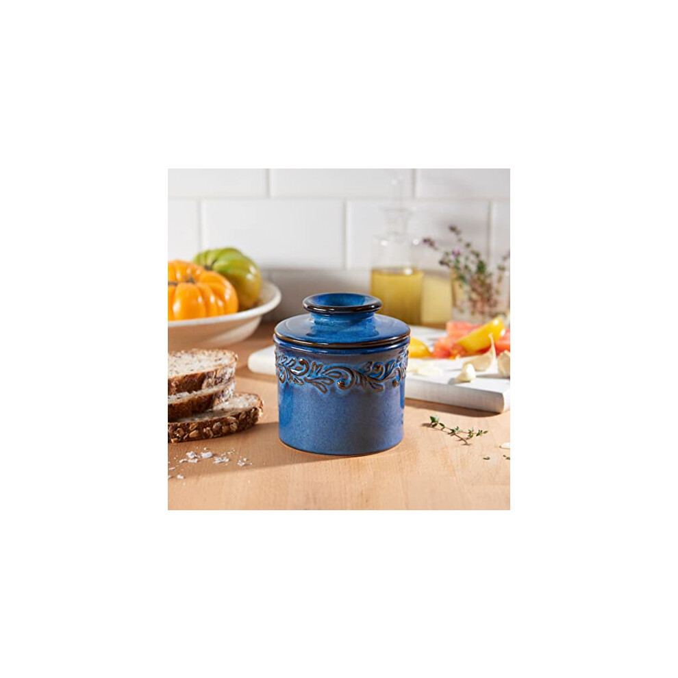 Butter Bell - The Original Butter Bell Crock van L. Tremain, Franse keramische boterschotel, Café Matte Collection, Navy Matte