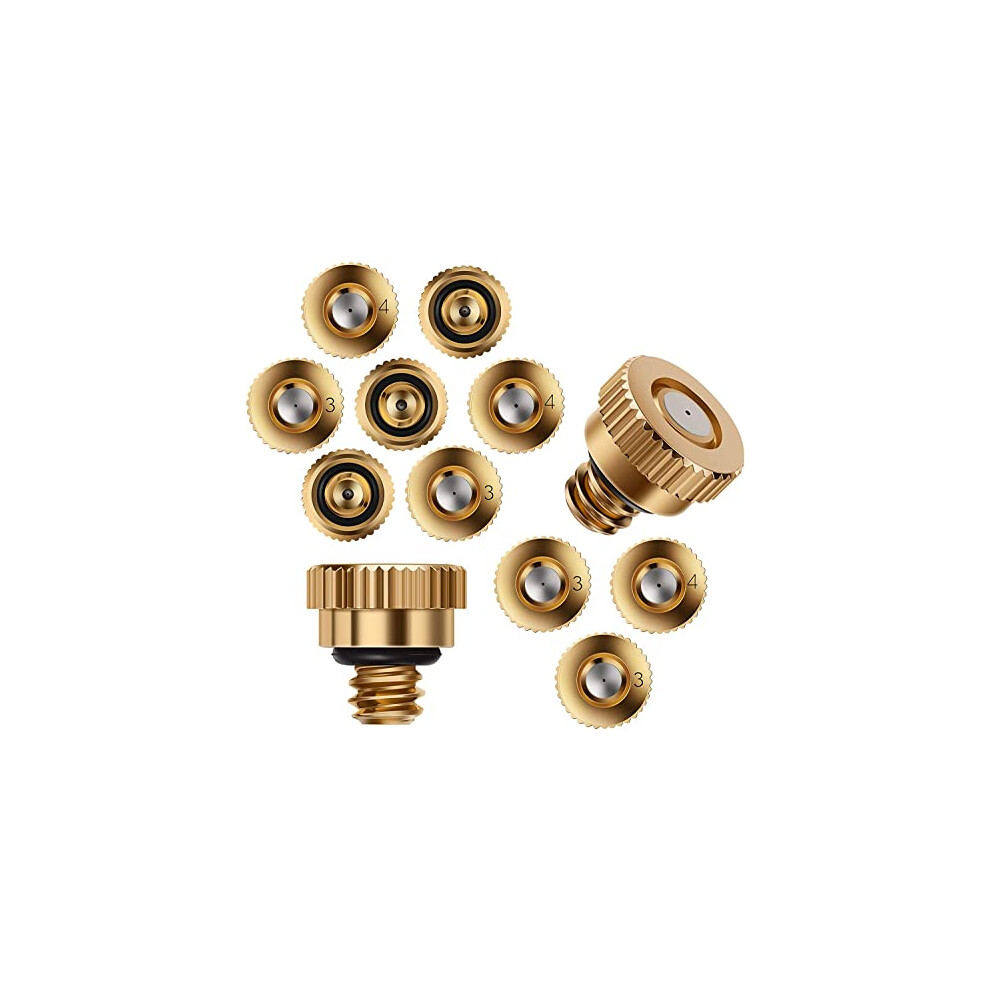 30pcs Brass Misting Nozzle including 15pcs Orifice 0.016inch (0.4mm) and 15pcs 0.012inch(0.3mm) Atomizing Misting Sprayer for Landscaping, Greenhouse-image-OPC-PDVDPPF-NEW