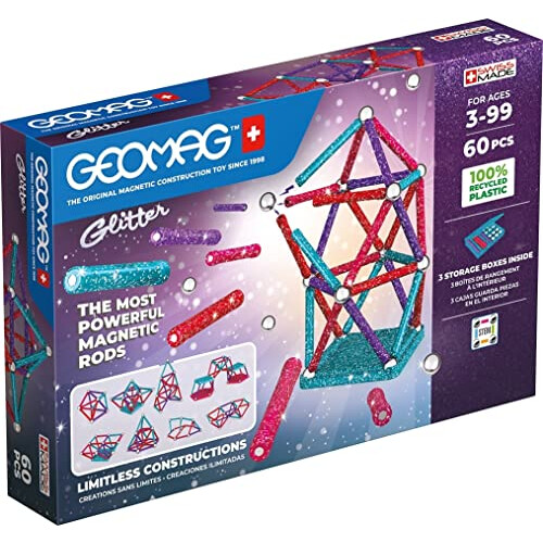 Geomag Glitter Panels Recycled, 536, White