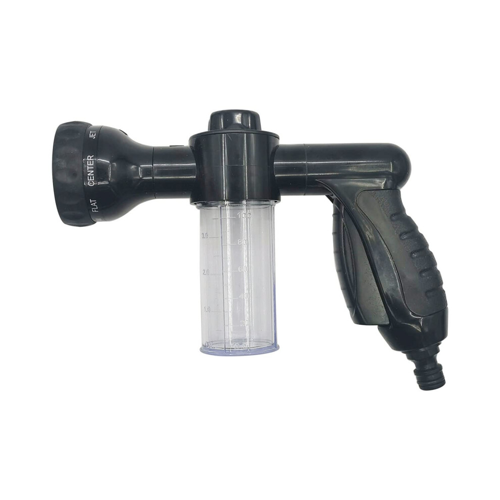 High Pressure 8 Pattern Adjustable Foam Sprayer With Soap Dispenser For Car Washing & Home Cleaning Black 783852377710