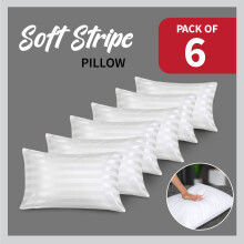 (Pack of 6) Hotel Quality Stripe Pillows Soft Luxury Pillows Pack of 2,4,6