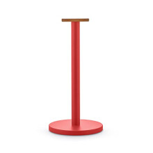 Alessi Mattina BG05 R – Design-Küchenrollenhalter aus farbigem Stahl mit Epoxidharz und Knopf aus Bambusholz in Rot