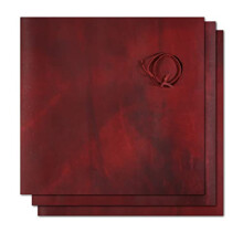 Red Leather Squares for Leather Crafts – 3 Sheets (30x30 cm) + Leather Cord (91cm) - Full Grain Buffalo Leather - Genuine Leather Sheets, Great for