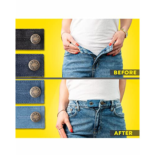Botão Extensor de Cintura ZEFFFKA para Jeans e Saias 4 pcs Cores Variadas 2
