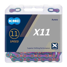 Kette - Kette - Schnellverschluss - Kranz - Zahnrad - KMC Antriebsriemen - BX11AB118 - Aurora Kette 118 Glieder