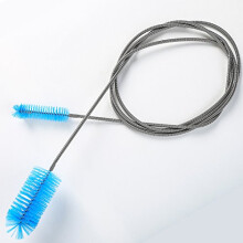 Long Tube Cleaning Brush Flexible Double Ended Bristles Hose Pipe Cleaner Stainless Steel Aquarium Filter Brush for Fish Tank or Home Kitchen,61 inch