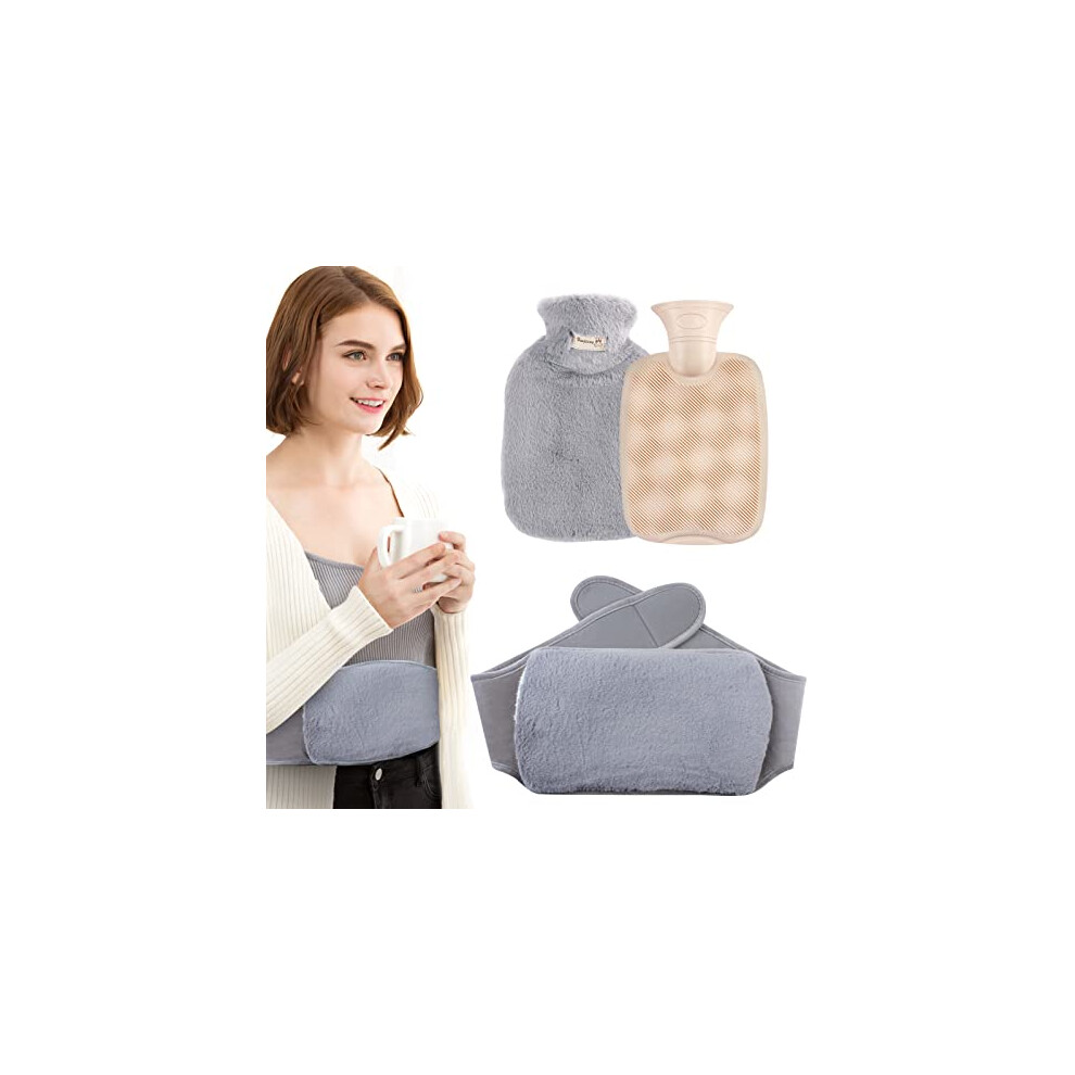 Hot Water Bottle Belt, Hot Water Bottle with Soft Cover, 1L Hot Water Bottle Bed Bottle