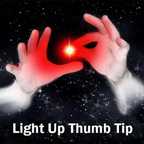 MilesMagic 2-Pack Red Light-Up Thumb Tips - Easy Close-Up Finger Illusion Magic Trick (ab-z1oz-mack)
