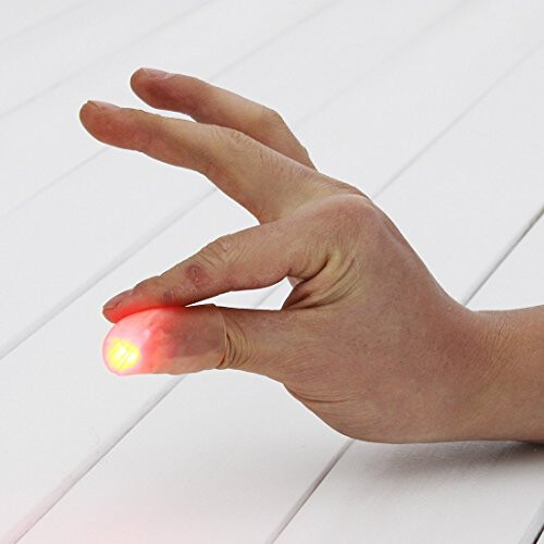 MilesMagic 2-Pack Red Light-Up Thumb Tips - Easy Close-Up Finger Illusion Magic Trick (ab-z1oz-mack) 2