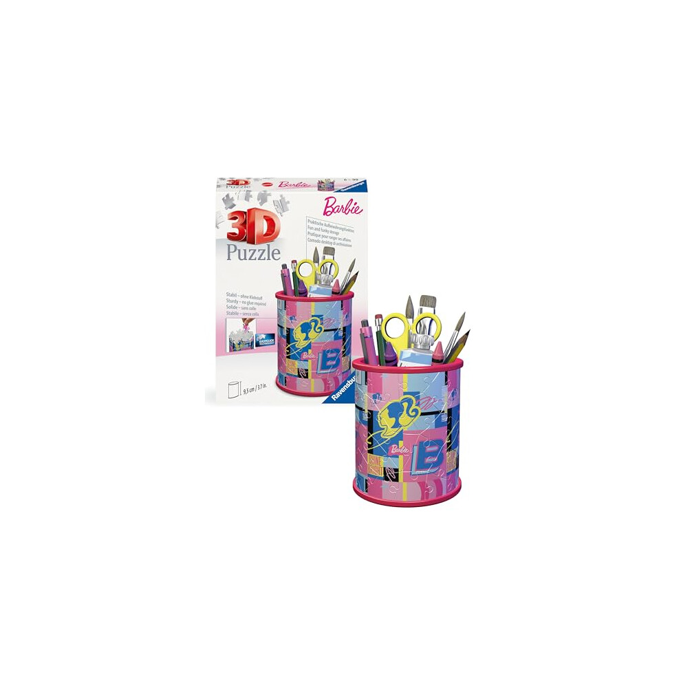 Barbie Stationery Pencil Holder 3D Jigsaw Puzzle for Adults and Kids Age 6 Years Up - 54 Pieces - No Glue Required