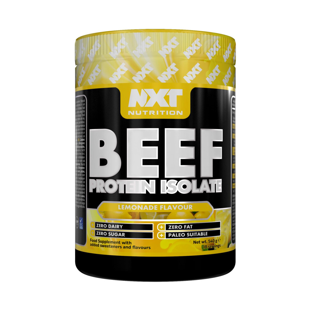 Nxt Nutrition Nxt Beef Protein Isolate 540G - High Protein Powder In Natural Amino Acids - Paleo, Keto Friendly - Dairy And Gluten Free | 540G | Lemonade