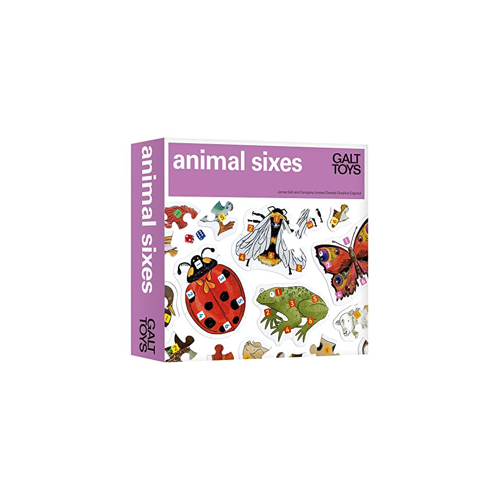 Galt, Animal Sixes, Kids Board Games Age 5-8, 4 Players