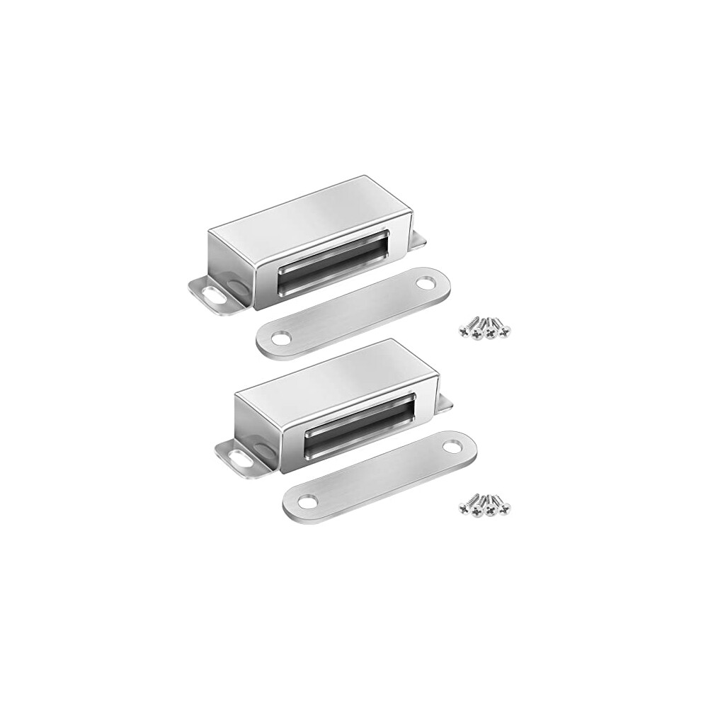 Magnetic Door Catch 20Kg Pull Strong Magnet Cabinet Latches Magnetic Hardware Stainless Steel Chrome Door Closer For Bathroom Kitchen Sliding Door 600380844388