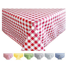 Rectangular Oilcloth PVC Wipe Clean Tablecloth Table Cover 140cm x 180cm 55x70 Gingham Check Red