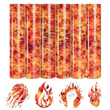 Flame HTV Burning Iron-On Heat-Transfer-Vinyl-12x10 inch 6 Sheet Fire Vinyl DIY T-Shirts, Hats, Clothing for Cricut Silhouette Cameo