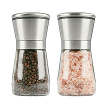 Salt and Pepper Grinder - Set of 2 | Salt and Pepper Mills | Stainless Steel Salt and Pepper Grinder Set | Pepper Grinder | Salt Grinder