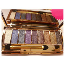 9 Colors Glitter Eyeshadow Eye Shadow Palette & Makeup Cosmetic Brush Set New (#04)