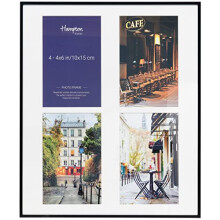 MADRID 4 Aperture 4x6 (10x15cm) Black Picture Photo Frame Glass MAD4AP46B