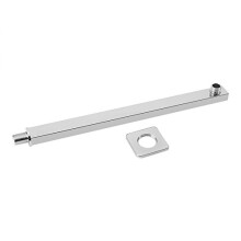 13.8 Inch Straight Ceiling Mounted Shower Heads Arm, Shower Extension Arm with Flange Square Stainless Steel Wall Mounted Fixed Rain Shower Head