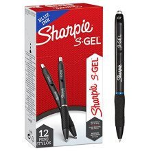 S-Gel | Gel Pens | Medium Point (0.7mm) | Blue Ink | 12 Count