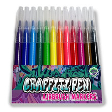 12 Colour Washable Refill Pack For Graffiti Pen, Airbrush Pen For Kids - Painting and Colouring