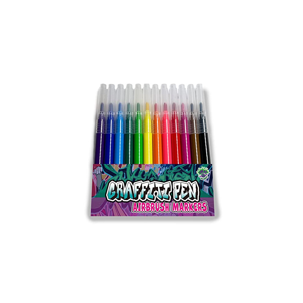 12 Colour Washable Refill Pack For Graffiti Pen, Airbrush Pen For Kids - Painting and Colouring