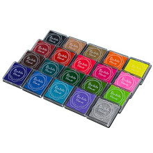 20 Colors Ink Pad, Non-Toxic Washable Fingerprint Stamp Pad Set, Rainbow DIY Craft Rubbers Ink Pad for Kids Card Making, Scrapbooking Stamping