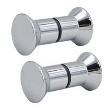 2 Shower Door knobs Bath Door Handle Stainless Steel Shower Handle Equipment Door Handle Double Buttons Glossy for Shower Door Glass Doors