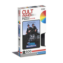 Clementoni 35109 Cult Movies Blues Brothers 500 Teile, hergestellt in Italien, Puzzle fr Erwachsene, mehrfarbig, mittelgro