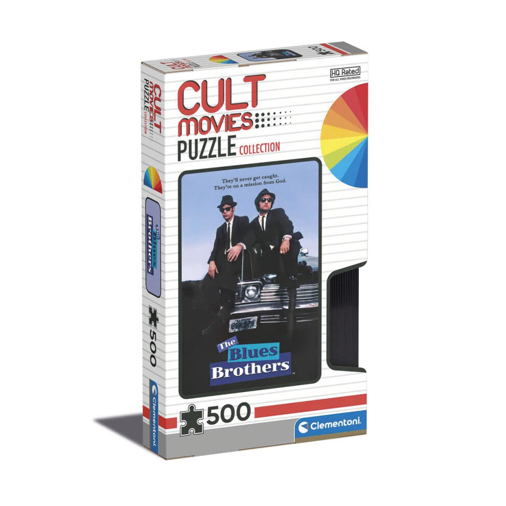 Clementoni 35109 Cult Movies Blues Brothers 500 Pieces, Made In Italy, Jigsaw Puzzle For Adults, Multicolor, Medium