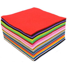 Soft Thick Polyester Texture Felt Square Sheets for Textile Fabrics DIY Craftwork Sewing Patchwork, Arts and Crafts, 50 Colour Sheets in 25 Assorted