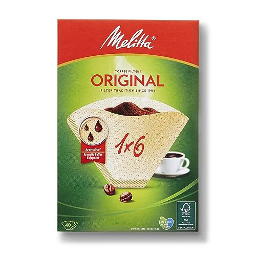 Melitta Filter Cornet Paper bte40 Brown 1x6 1
