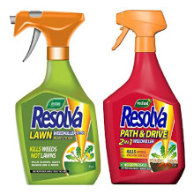 Garden Resolva Weed Killers Bundle - Path and Drive 1L Weedkiller Sprayer & Lawn Weed Killer Extra Strong 1L Ready-to-Use Garden Sprayer for