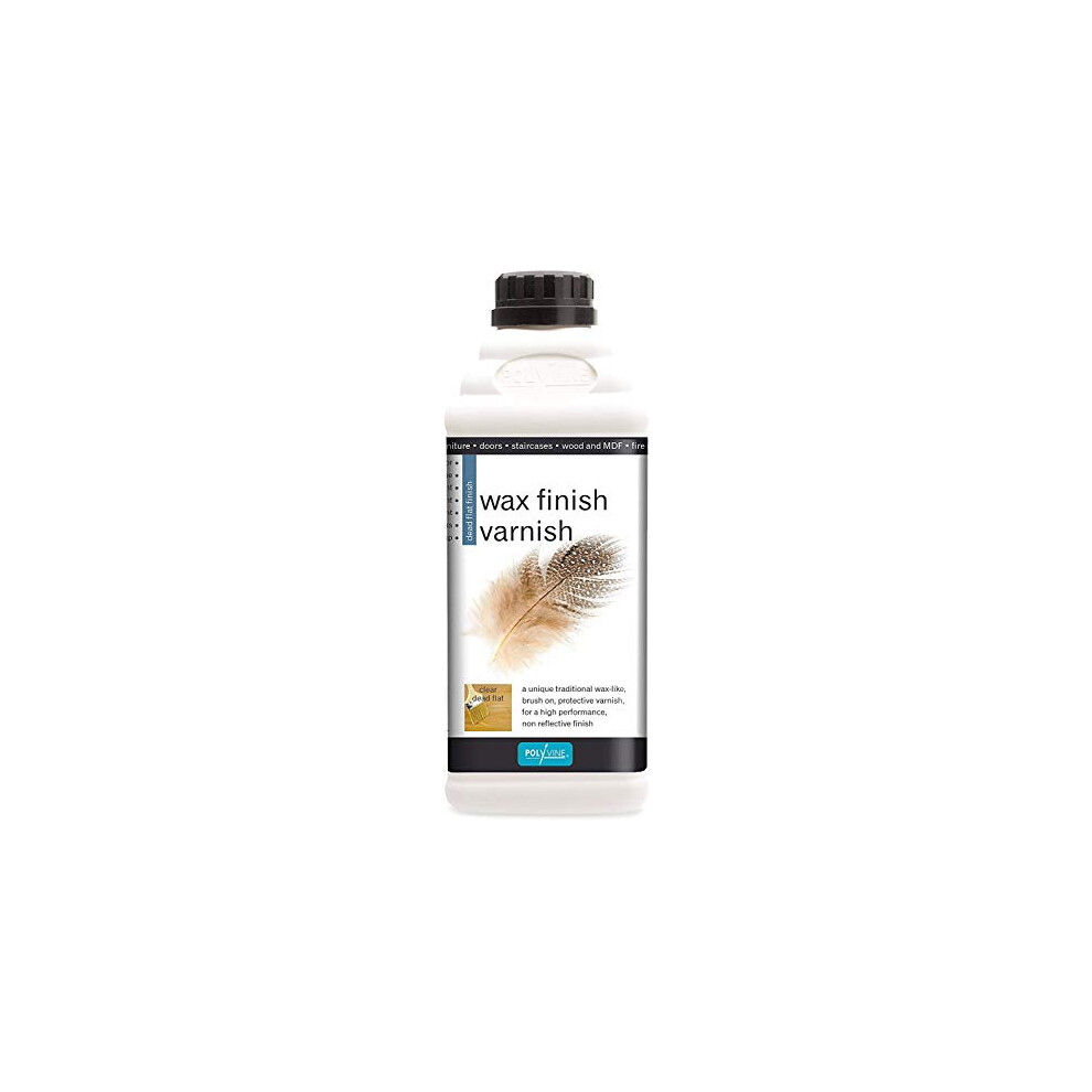 Polyvine Clear Dead Flat Wax Finish Varnish 1 Litre 5030777000625