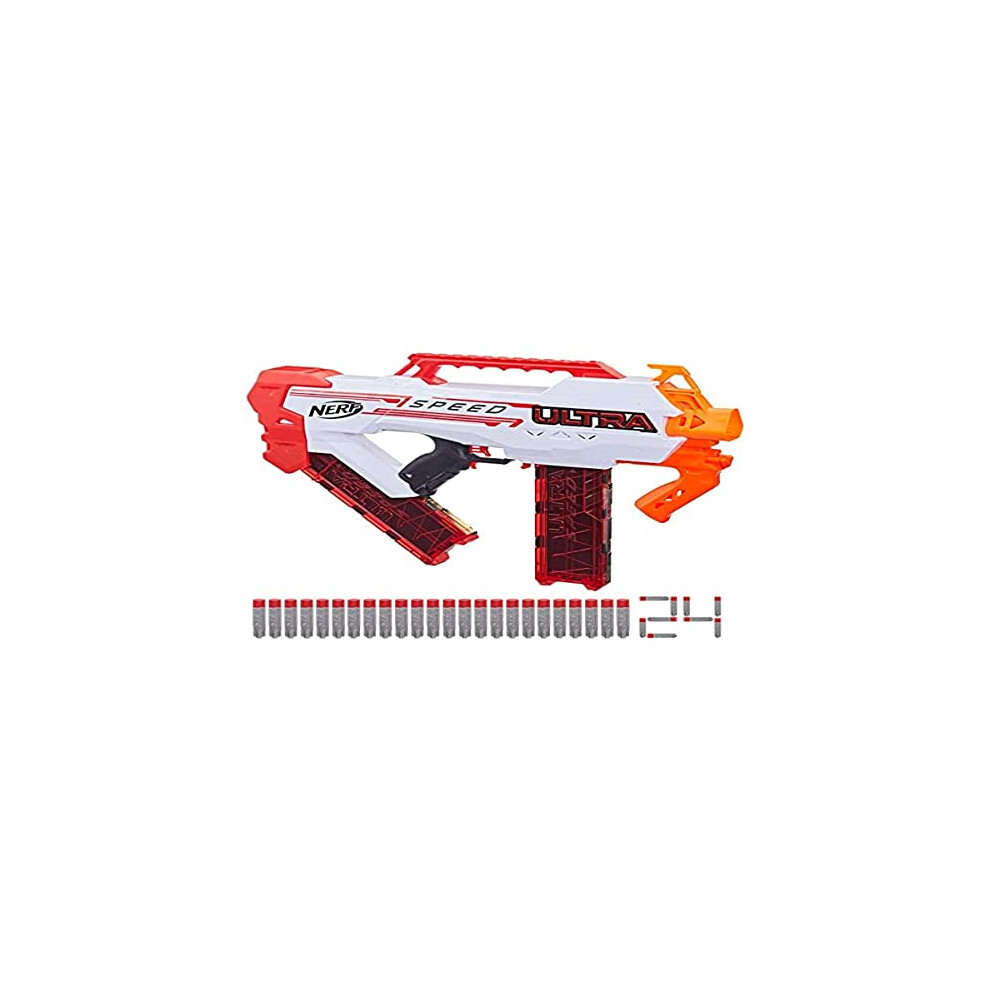 F4929 Ultra Speed Fully Motorised Blaster, Compatible Only with Nerf Ultra Darts, Multicolor, 24 Nerf AccuStrike Ultra Darts