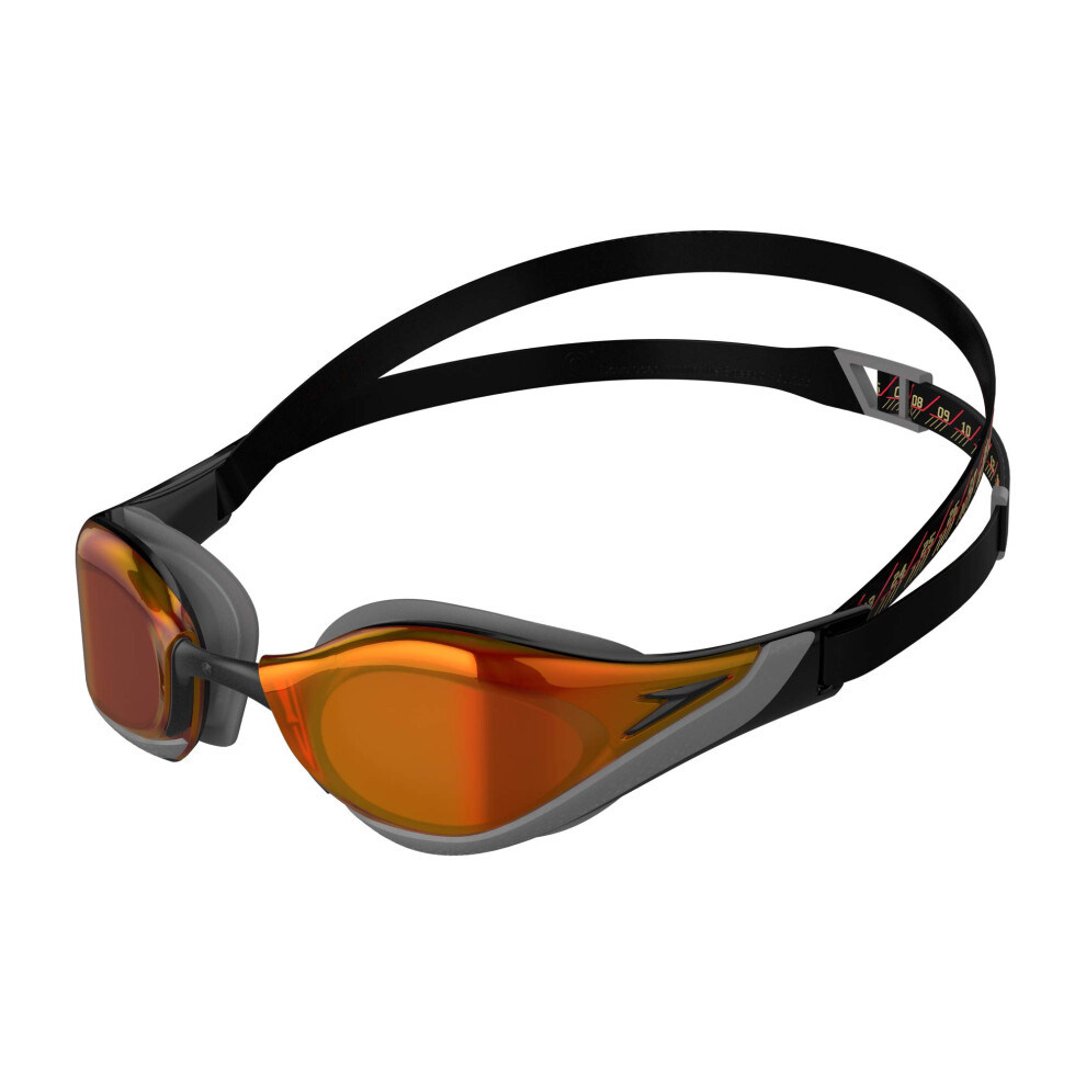 Speedo Unisex Adult Fastskin Pure Focus Swimming Goggles, /Cool /Fire One Size Black/Grey/Gold