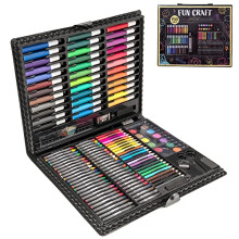 Fun Craft 150 Piece Art Set with Plastic Case | Art Sets for Children Creativity Drawing Art Studio Gift Case Colouring Pencils, Sketching Pencils,