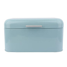 Large Bread Box,Solid Color Retro Metal Bread Bin Box Storage Container for Kitchen Countertop(Blue)
