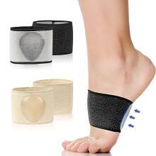 Foot Arch Support Bands,2 Pairs Arch Support Socks for Flat Foot Pain Relief with Gel Pads,Arch Support Sleeve for Women & Men Foot Care (L,Black and