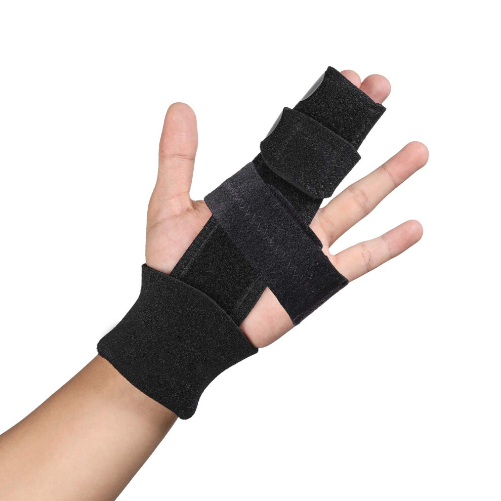 Scurnhau 2 Finger Splint, Adjustable Finger Brace, Finger Metal Support For Broken Fingers, Mallet Finger Splints, Trigger Finger Straightener, Arthritis, Pain