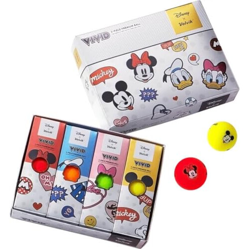 Volvik Disney Dozen Pack, Yellow/Red/Orange/Green, One Size