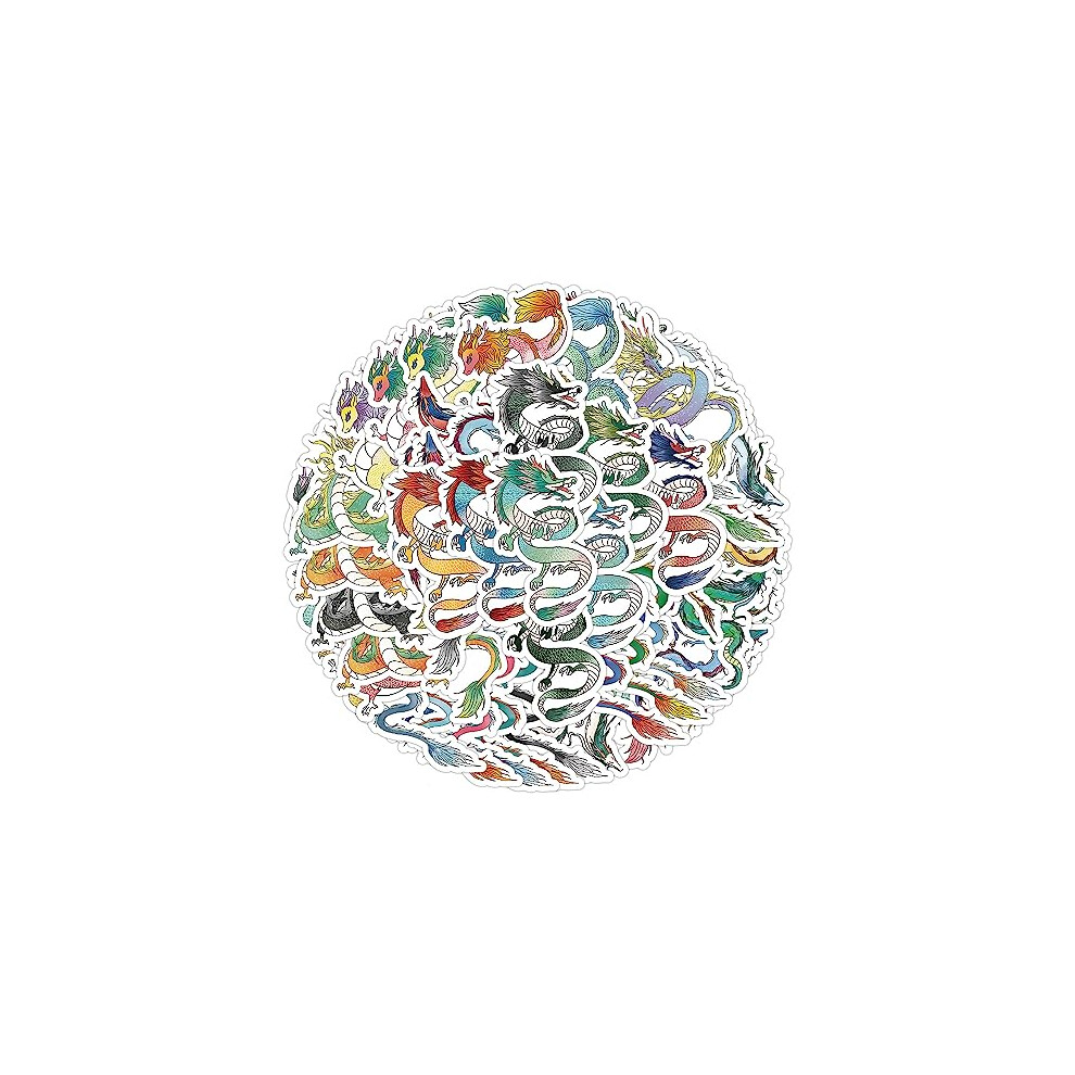 60 Pcs Dragon Stickers for Kids Teens Adults Boys Girls Gift,Stickers Pack for Laptop,Skateboard,Luggage,Car,Bike, Cup,Computer,Water Bottle
