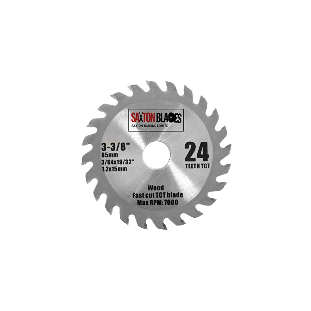 Tct8524t 85Mm X 24T Tct Circular Wood Saw Blade Compatible With Worx Worxsaw Bosch Makita Ryobi 5060268369290