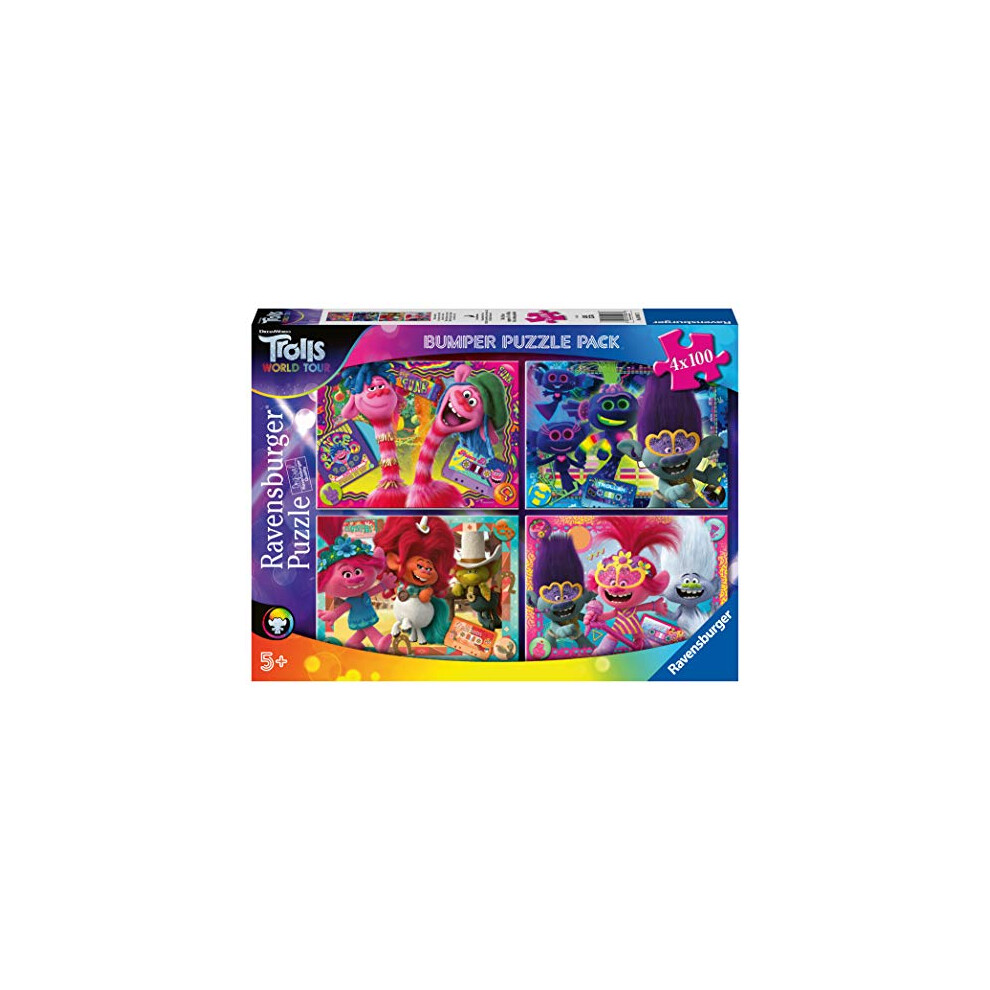 05067 Trolls Puzzle 4 x 100 Bumper Pack, Multicoloured