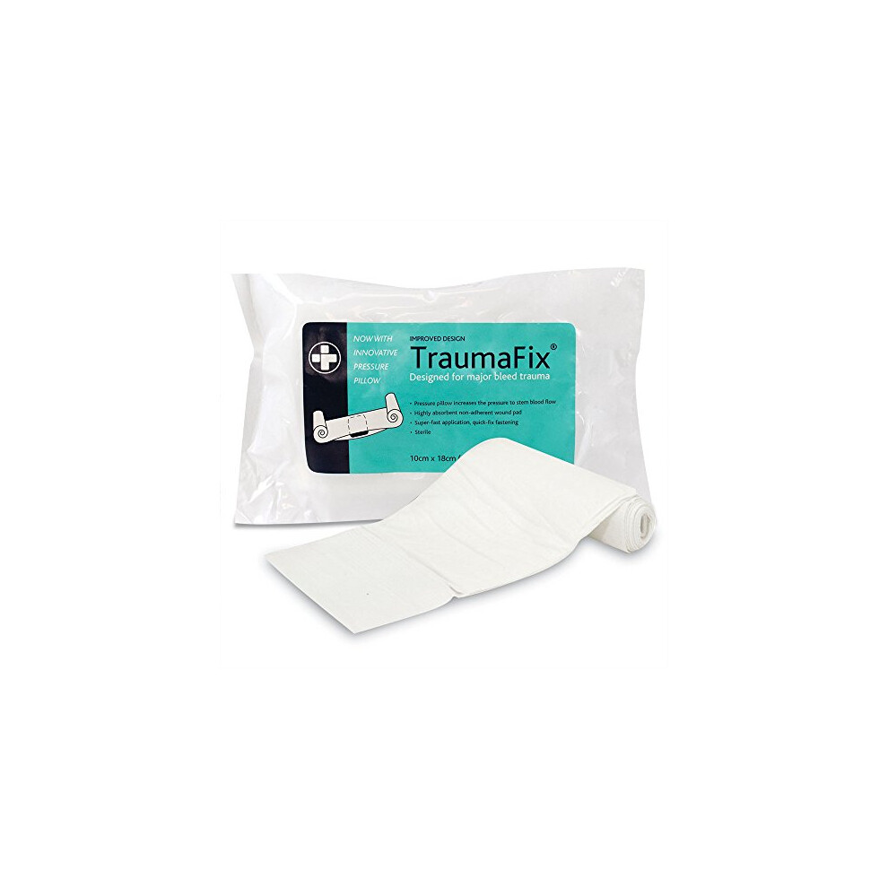 Reliance Medical Traumafix Sterile Dressing Pad, High Absorbency, Ideal For Trauma Care And Major Bleed Trauma, Single Unit, 18 X 10 Cm