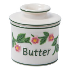 - The Original Butter Bell Crock by L Tremain, a Countertop French Ceramic Butter Dish Keeper for Spreadable Butter, Fleur de Lis Collection (Hand