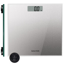 9037 SVGL3R Silver Glitter Digital Bathroom Scale, Ultra Slim Toughened Glass Platform, Large Easy Read LCD Display & Instant Weight Read Step On