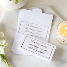 25 White Card Funeral Tissue Wraps 'Sometimes Memories Sneak Out of Your Eyes' - Remembrance, Condolence, Celebration of Life